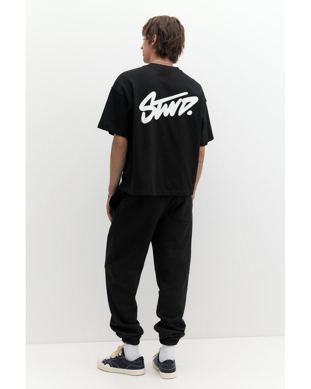 Pull&Bear Black Stwd Joggers for men