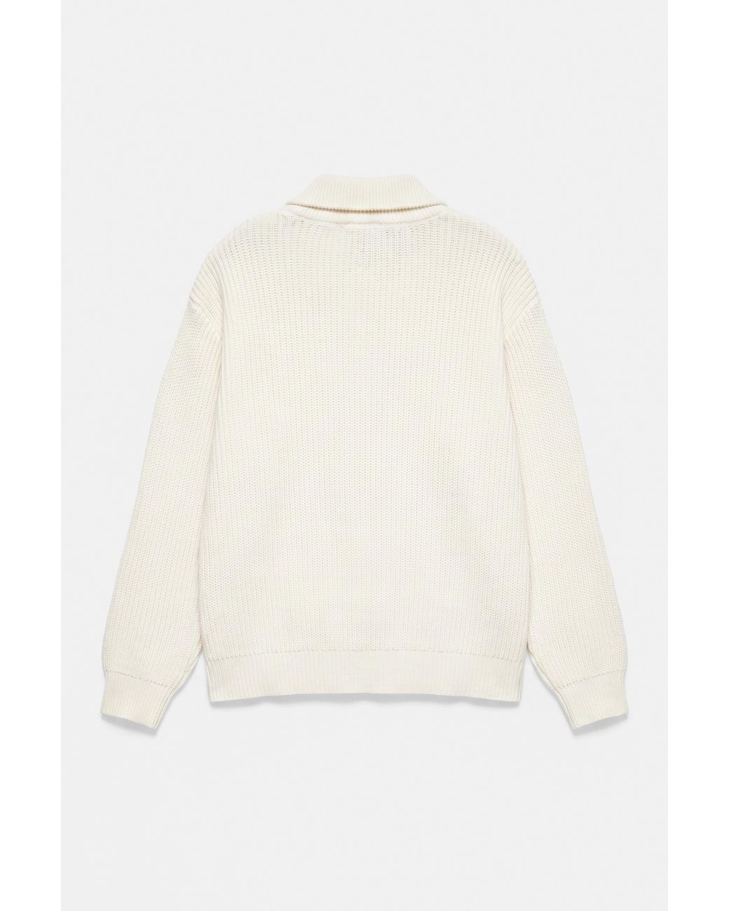 Pull&Bear White Quarter-Zip Jumper for men