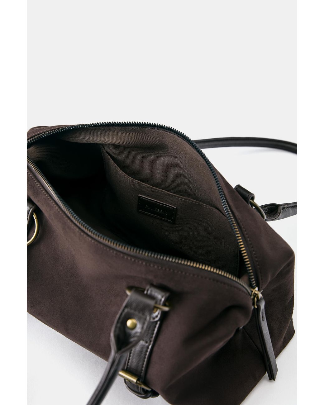 Pull&Bear Black Shoulder Bag With Buckles