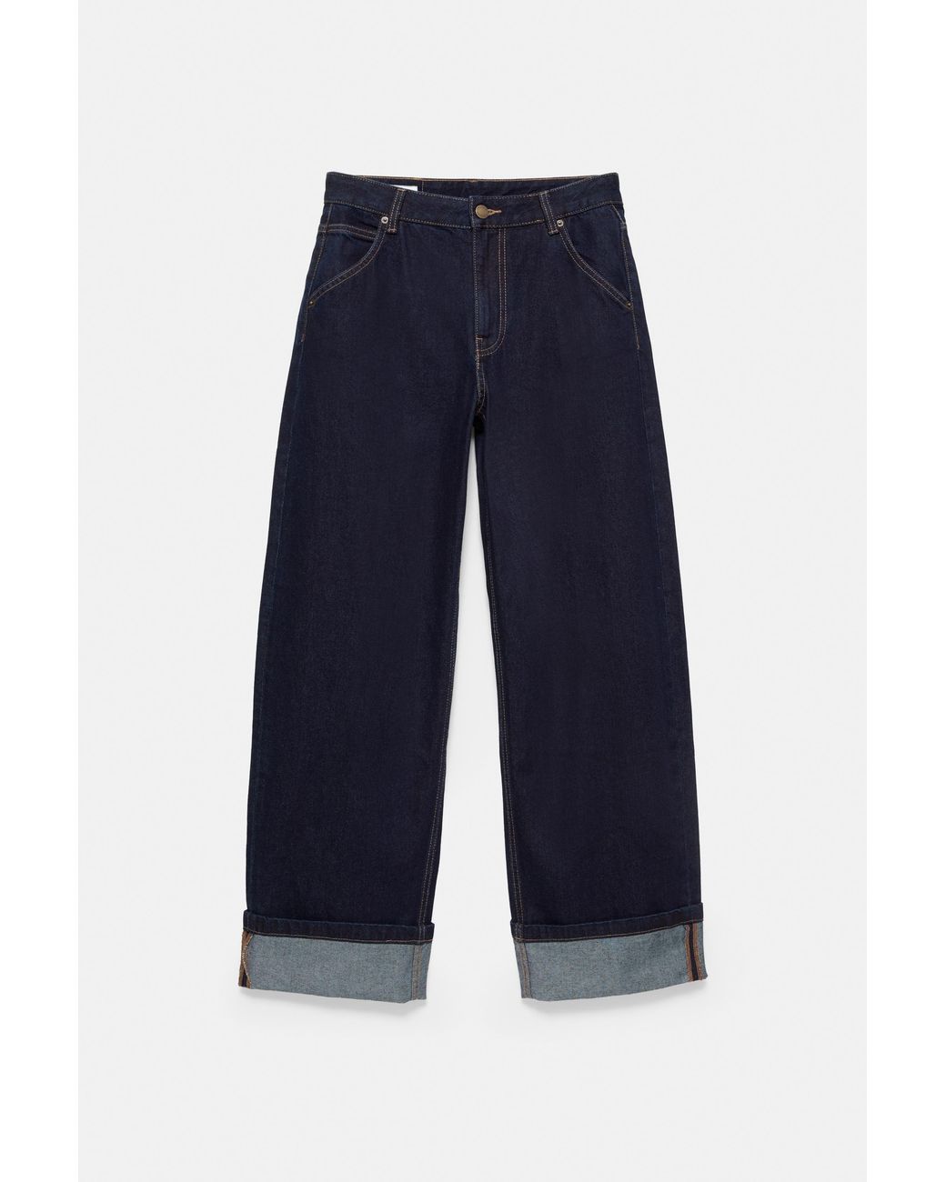 Pull&Bear Gray Turn-Up Hem Jeans
