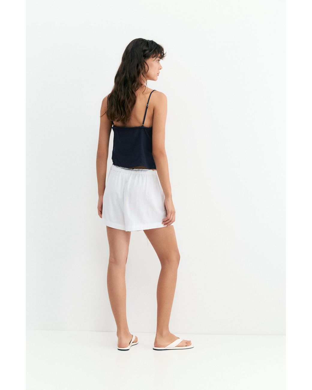 Pull&Bear Blue Linen Blend Camisole Top
