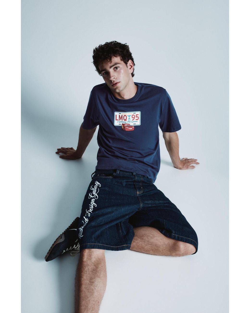 Pull&Bear Blue Cars T-Shirt for men