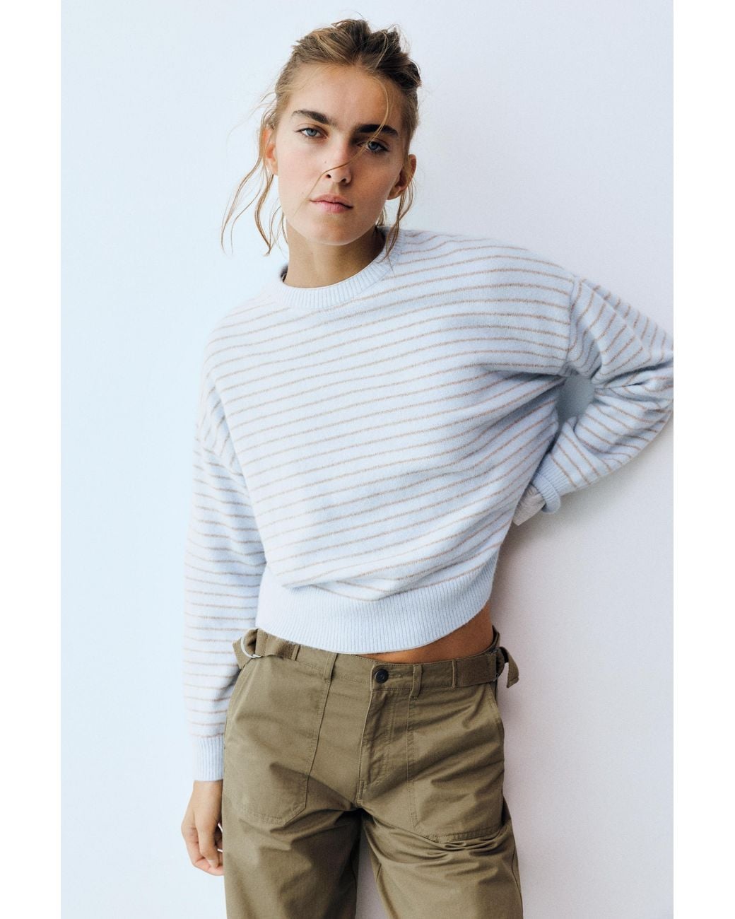 Pull Boxy En Maille Soft Pull&Bear en coloris White