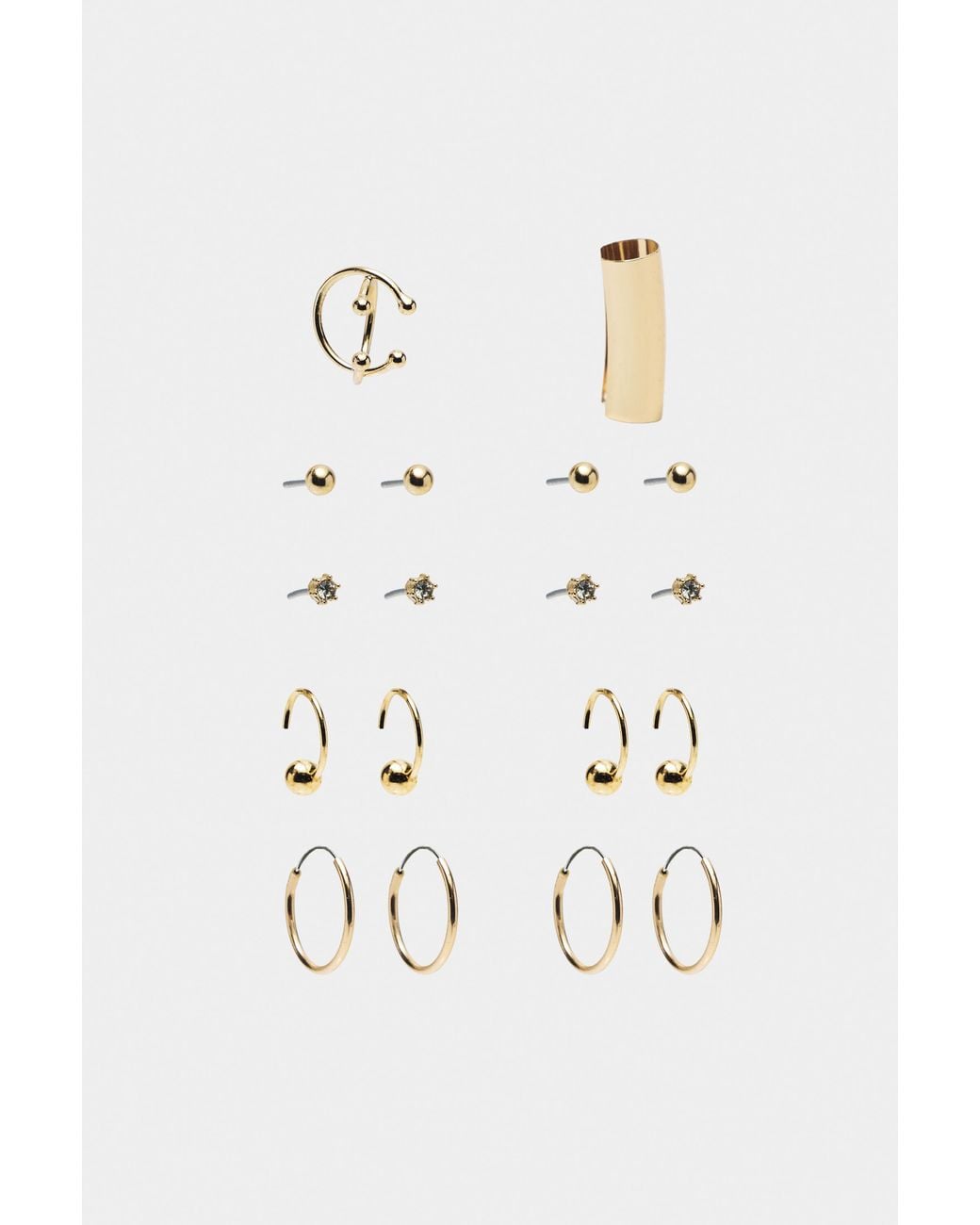 Pull&Bear White 18Er-Pack Ohrringe