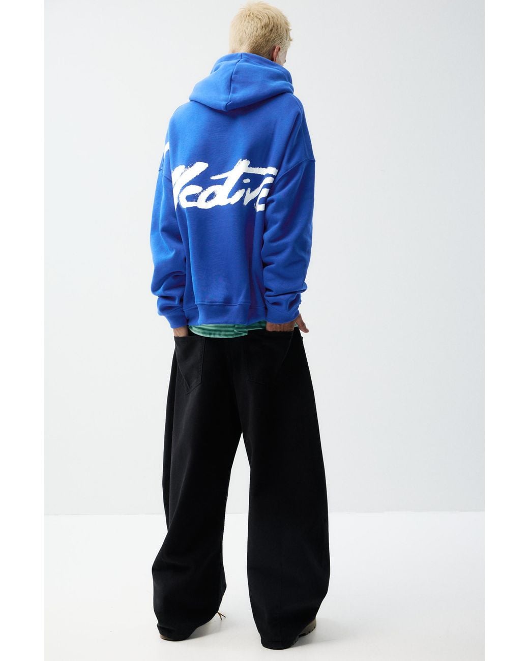 Pull&Bear Blue Stwd Hoodie for men