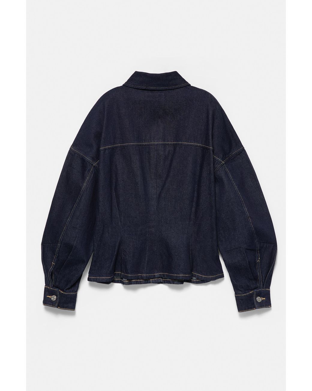 Pull&Bear Blue Fitted Denim Shirt