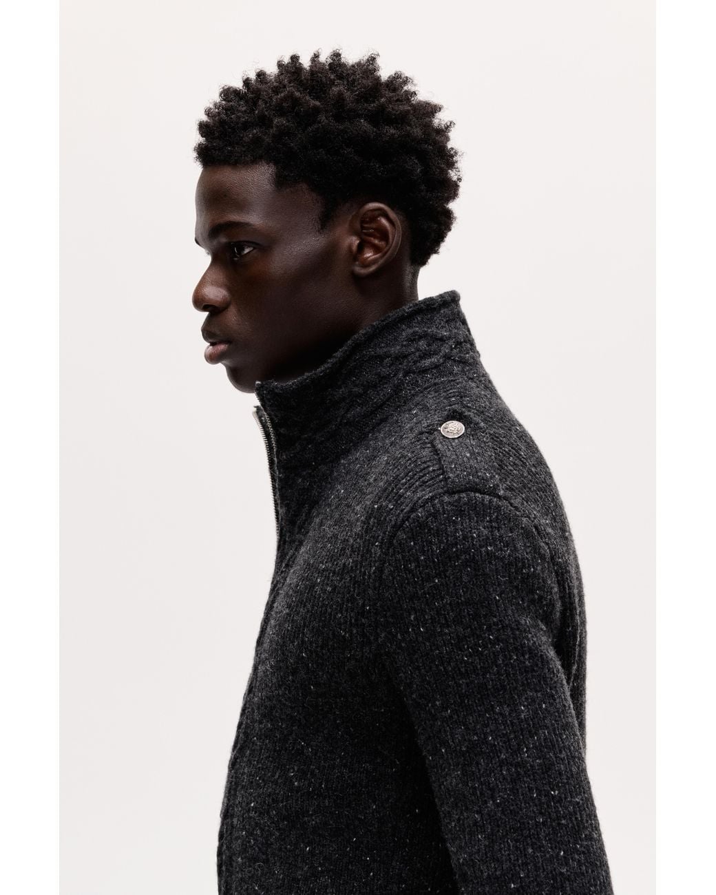 Pull&Bear Black 100% Wool Cardigan