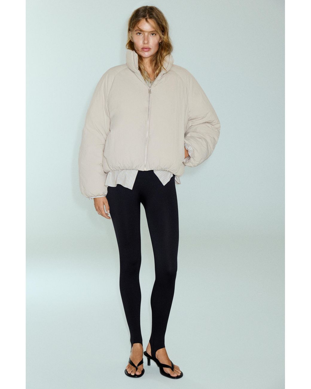 Pull&Bear Multicolor High-Neck Puffer Jacket