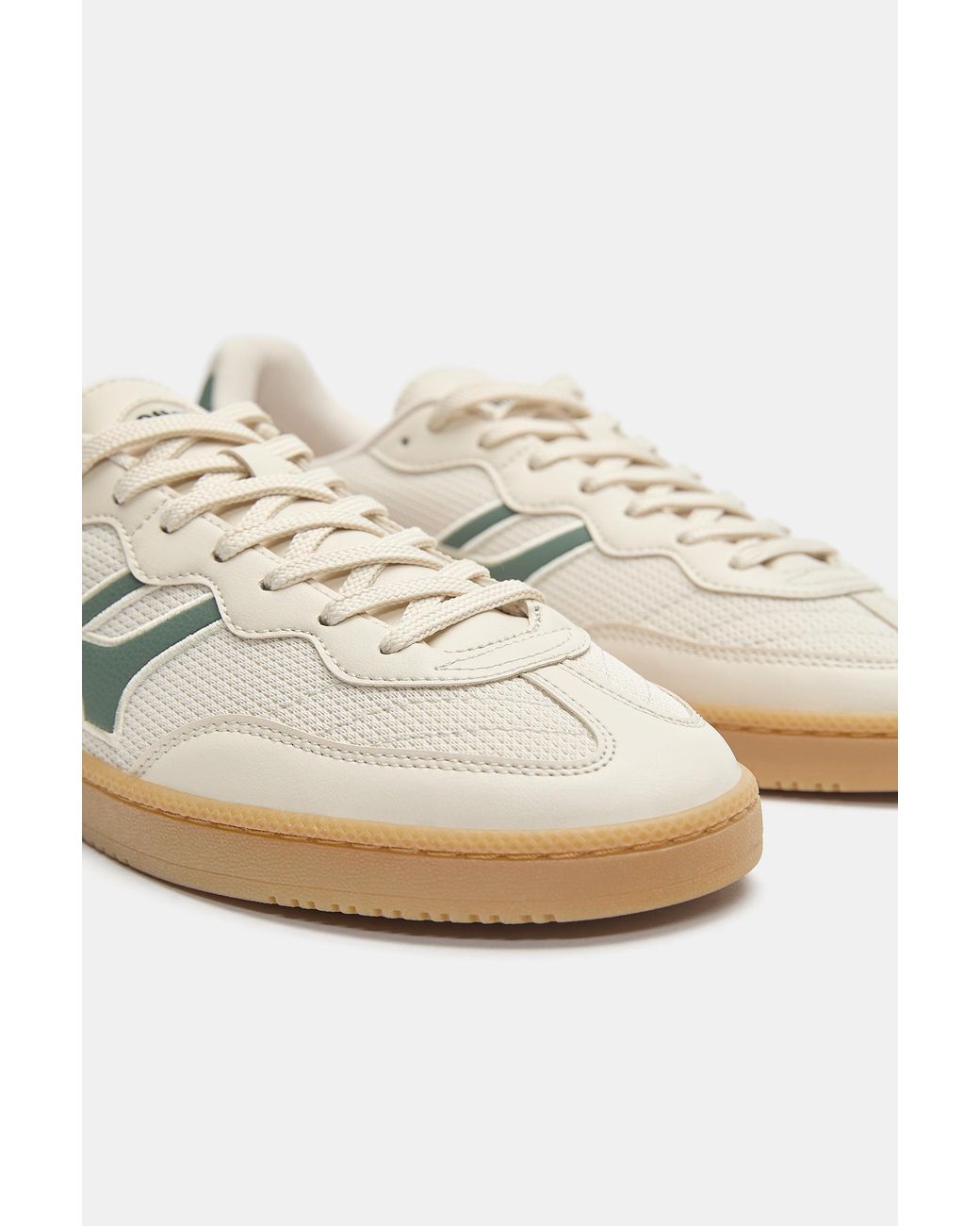 Pull&Bear White Retro Fabric Trainers for men
