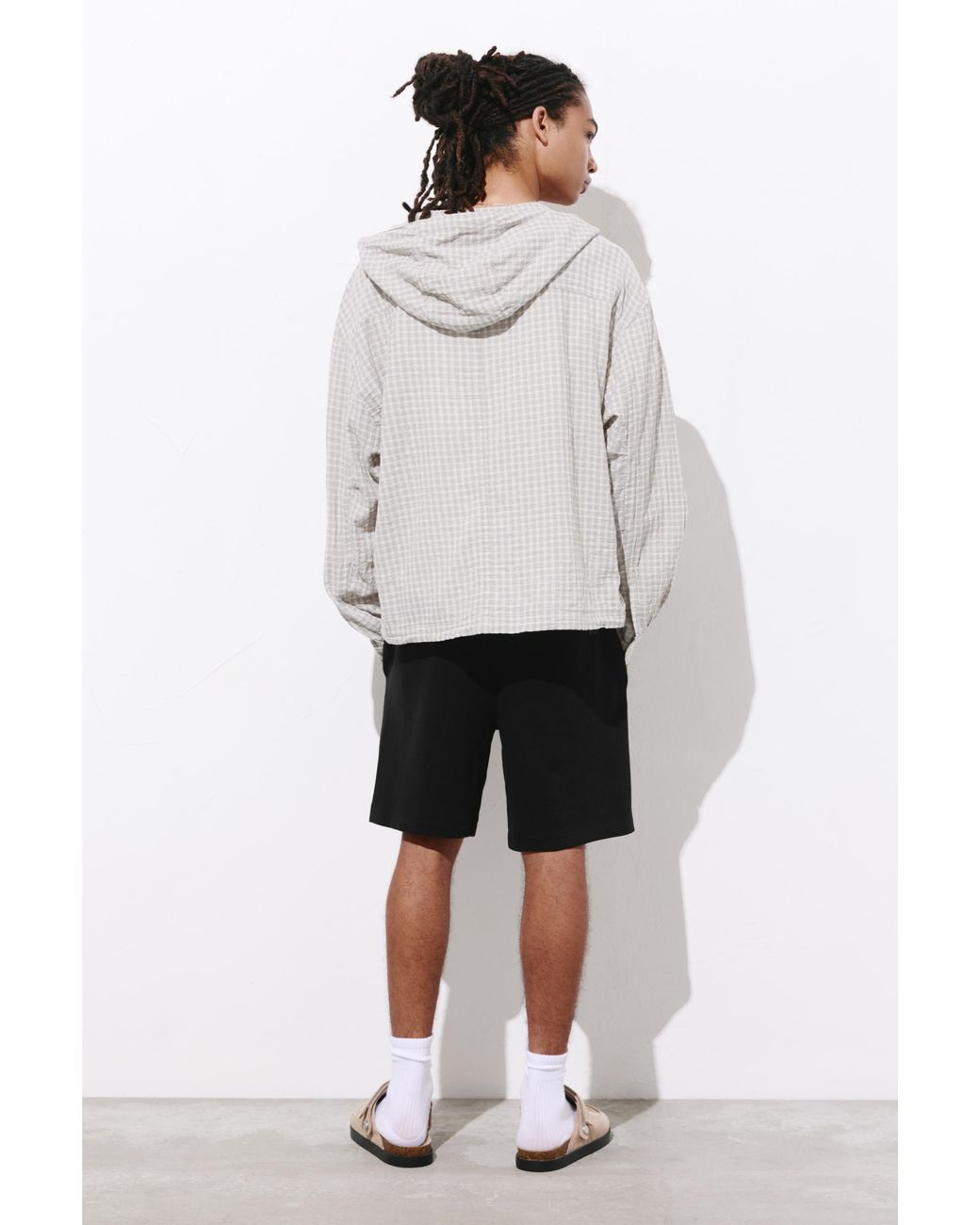 Pull&Bear Black Piqué Jogger Bermuda Shorts for men