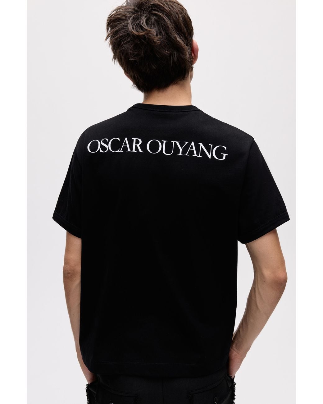 Pull&Bear Black Oscar Ouyang Stud T-Shirt for men