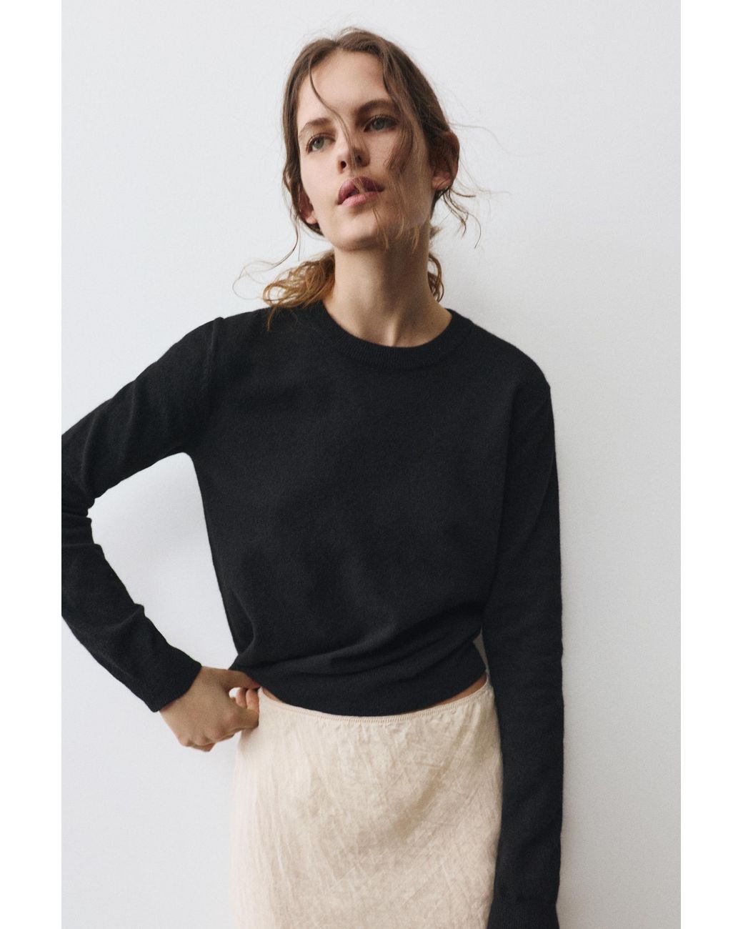 Pull&Bear Black Basic Soft Knit Jumper