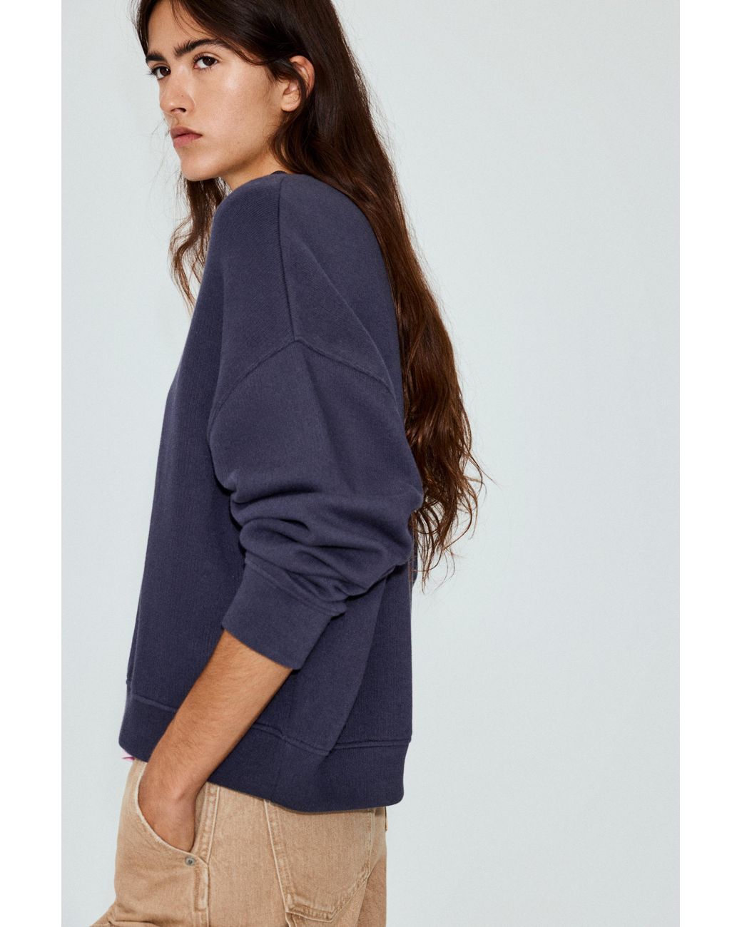 Pull&Bear Heavyweight Sweatshirt in het Blue