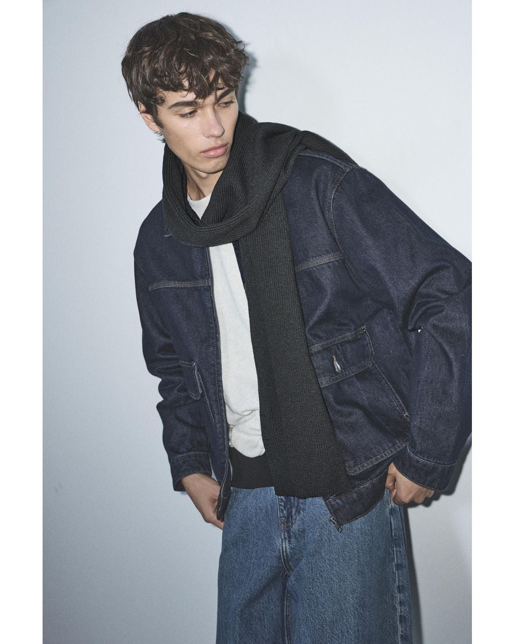 Pull&Bear Basic-Schal in Black für Herren