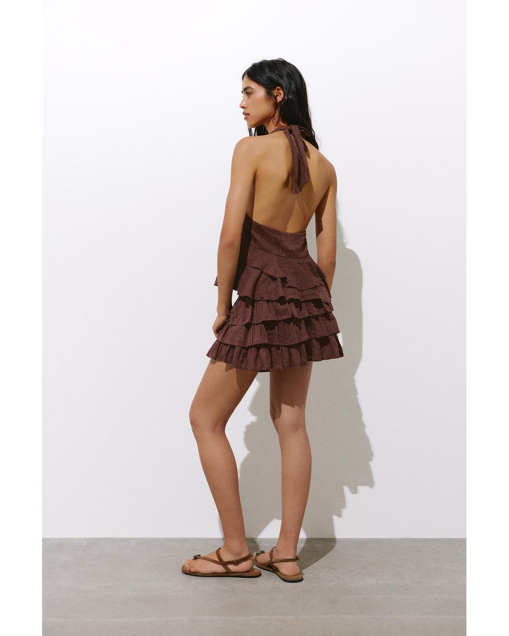 Pull&Bear Blue Ruffled Mini Skirt With Studs