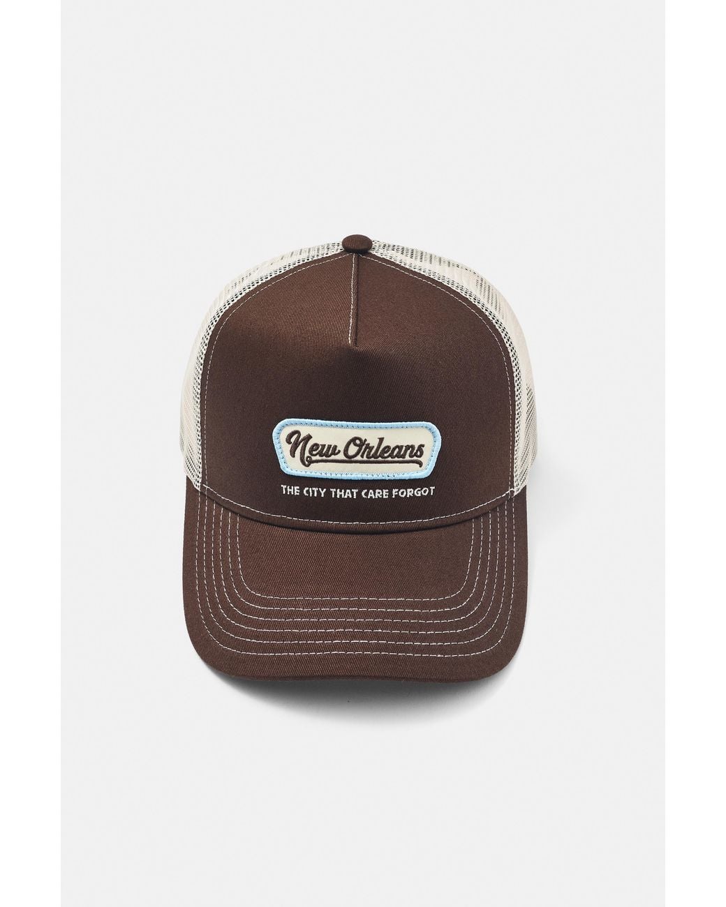 Pull&Bear Brown New Orleans Trucker Cap for men