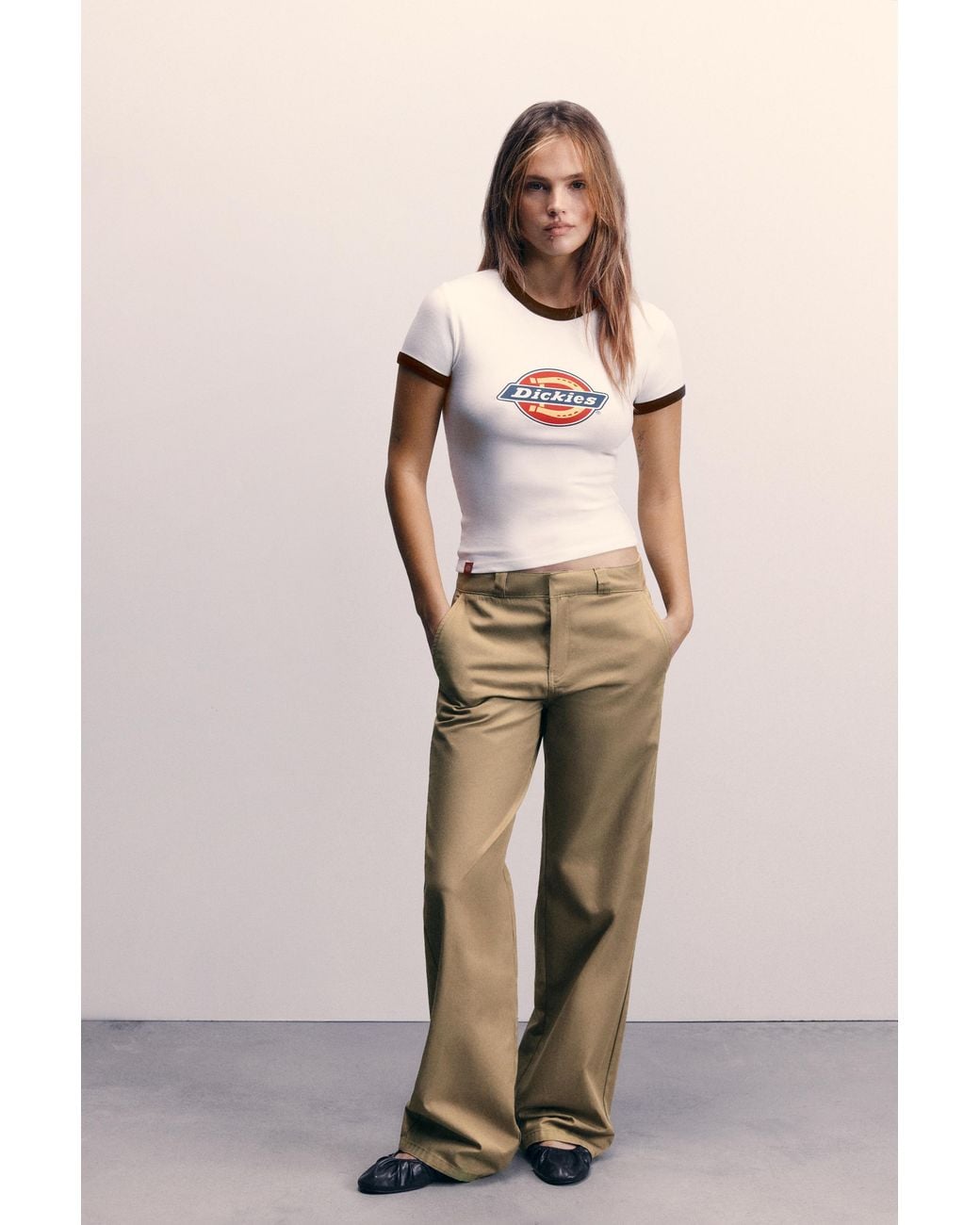 Pull&Bear Blue Dickies Contrast Rib T-Shirt
