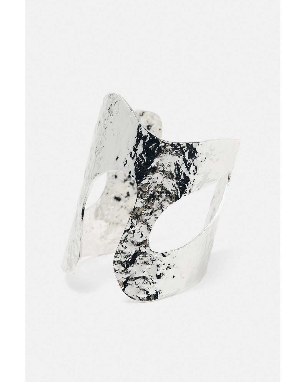 Pull&Bear White Curved Textured Arm Cuff