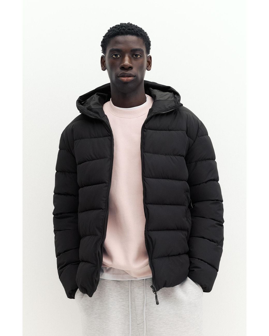 Doudoune À Capuche Pull&Bear pour homme en coloris Black