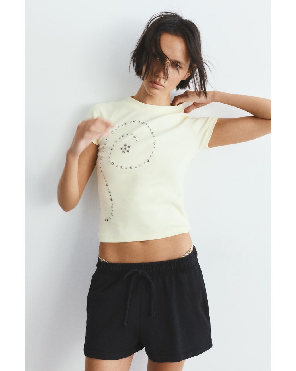 Pull&Bear White Sports Shorts With Elastic Waist