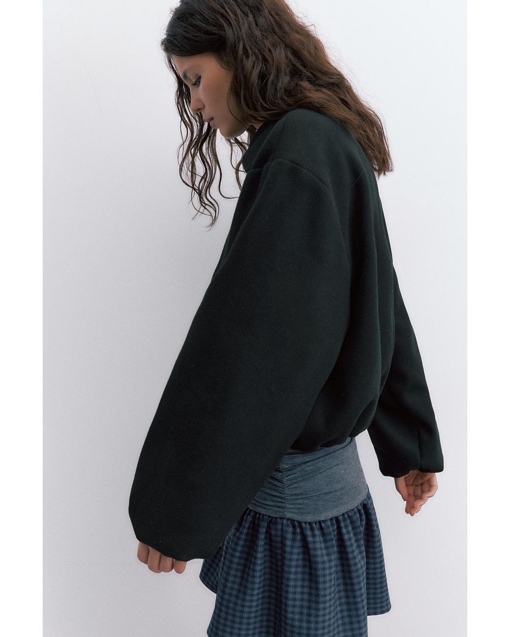 Pull&Bear Black Soft Cloth Balloon Jacket