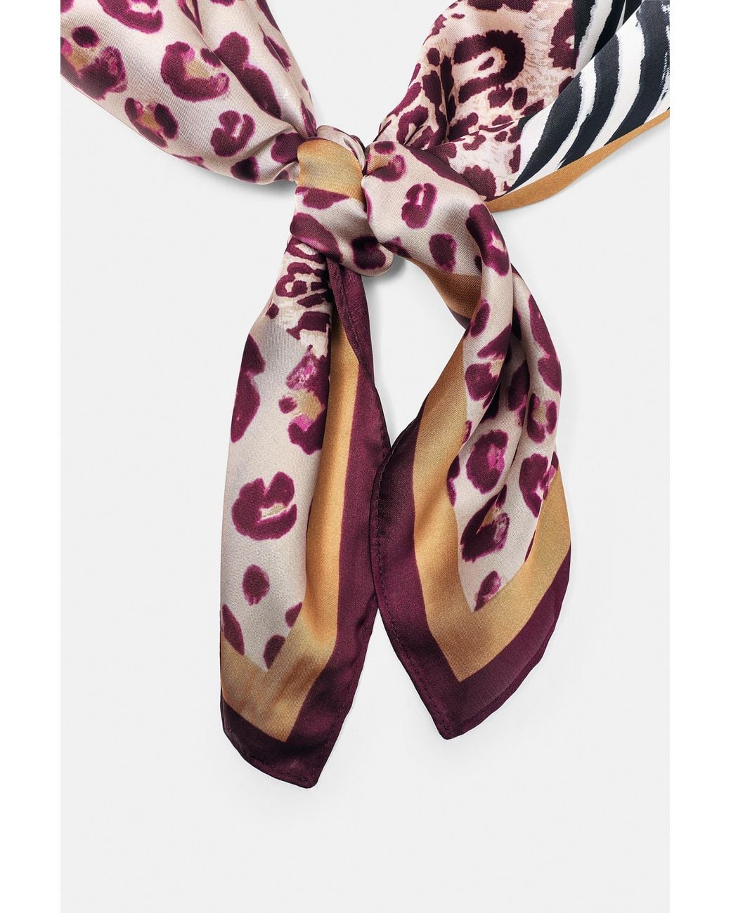 Pull&Bear Red Animal Print Scarf