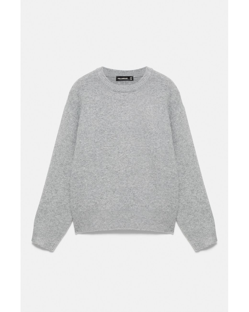 Pull&Bear Gray Basic Round Neck Jumper for men
