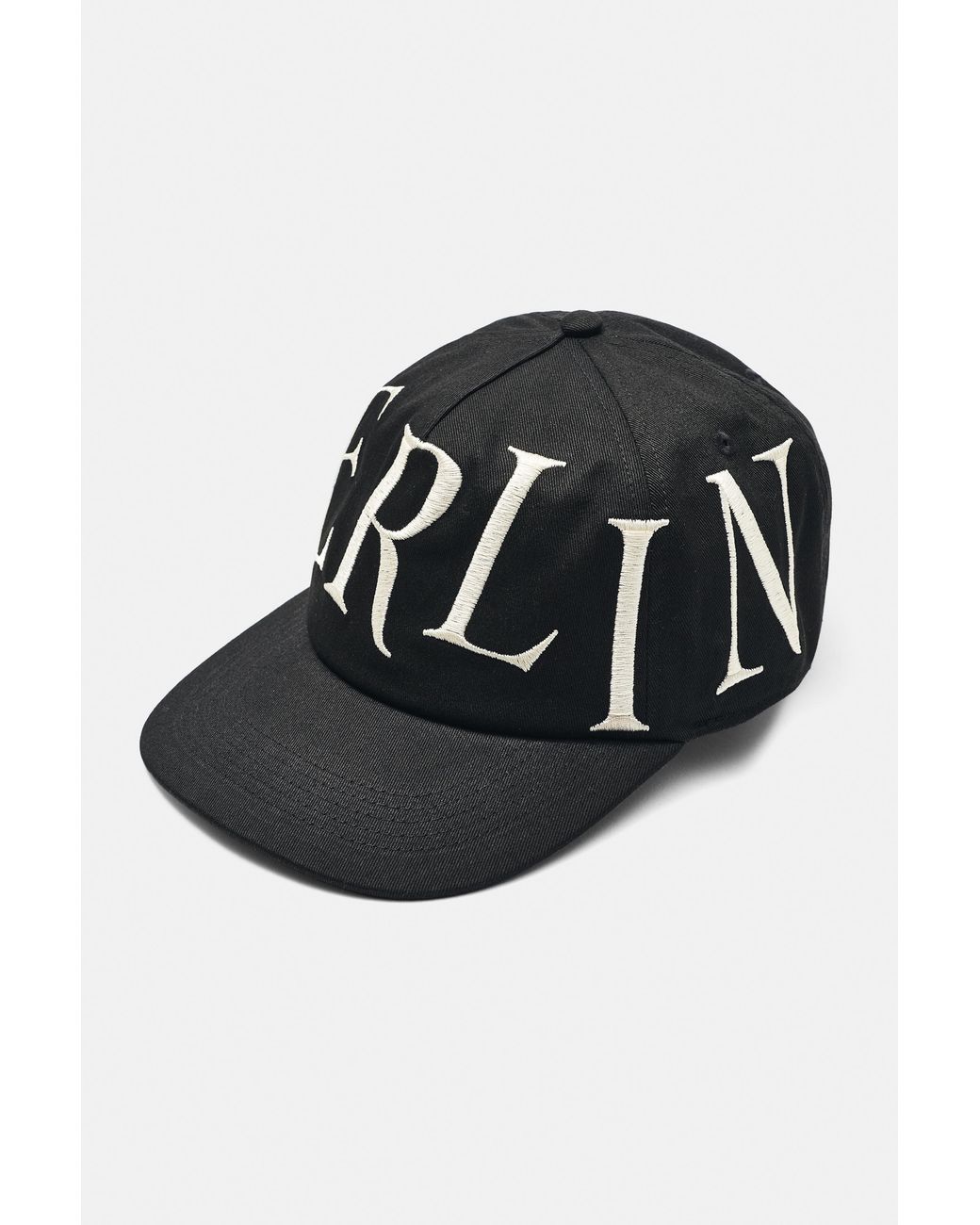 Pull&Bear Black Berlin Embroidered Cap for men