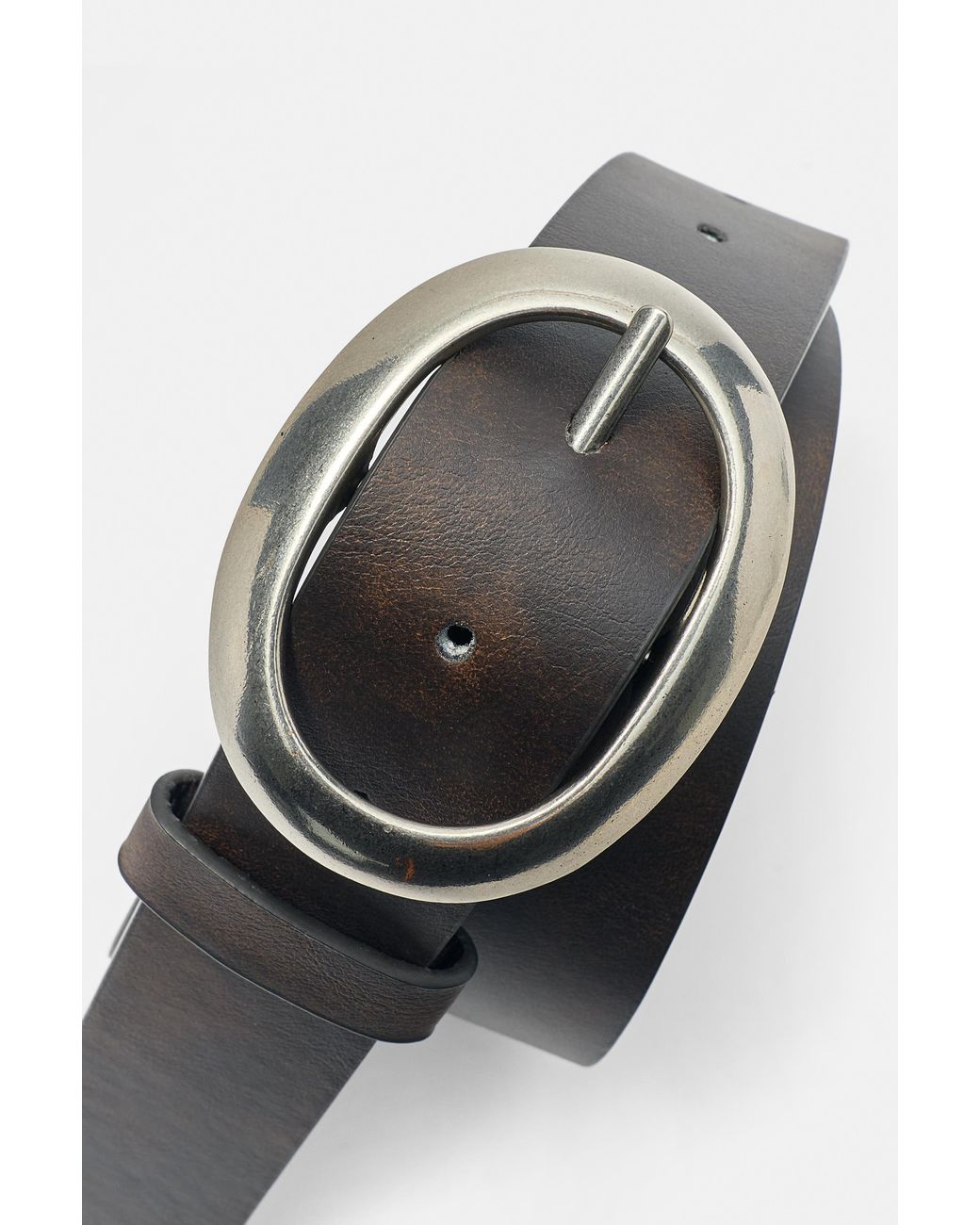 Pull&Bear Black Belt With Round Buckle