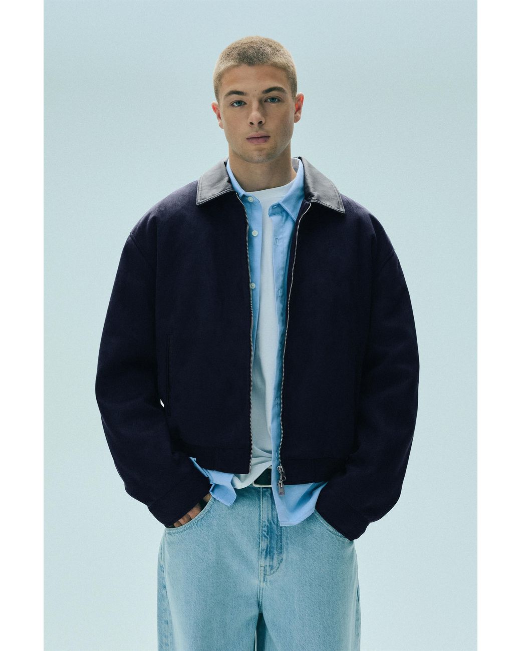 Pull&Bear Kombinierte Jacke in Blue für Herren