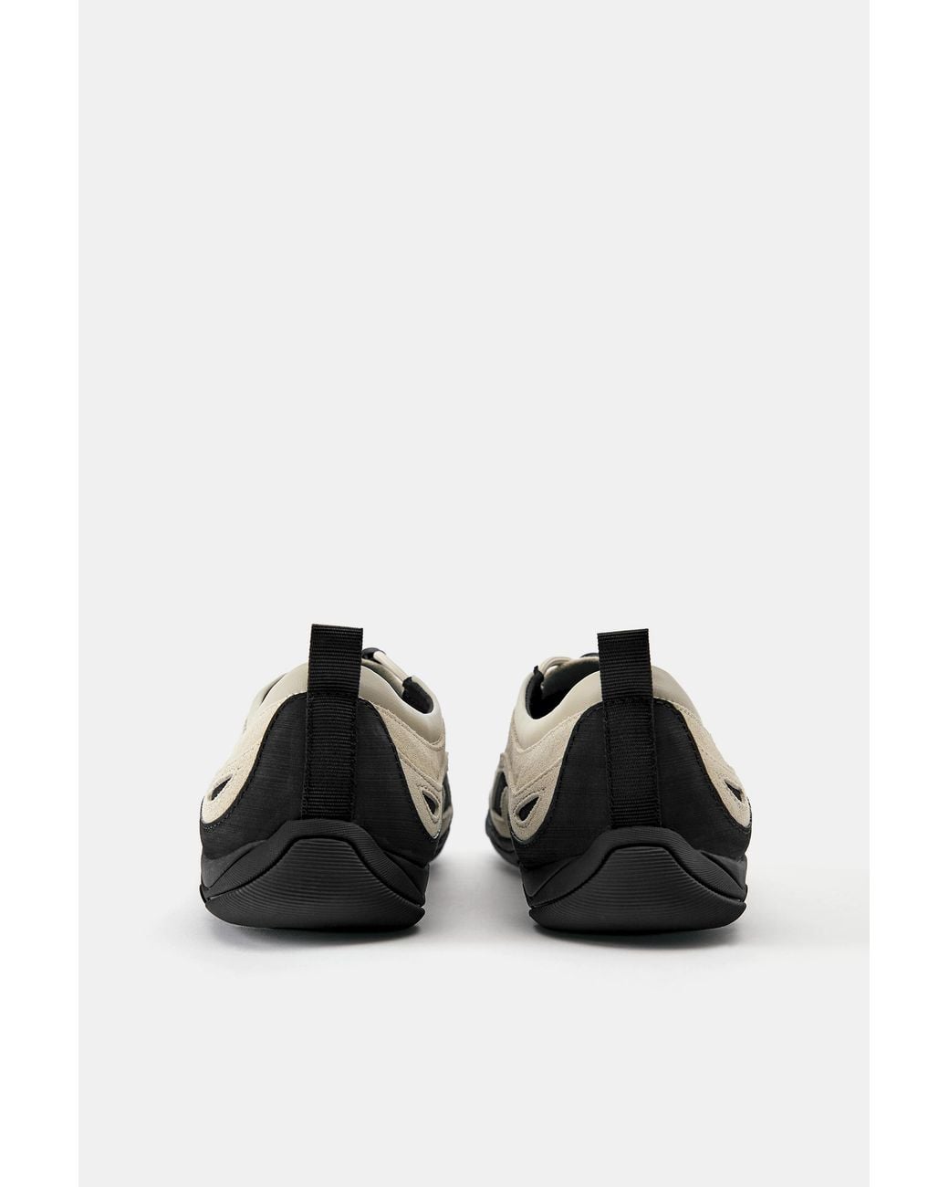 Pull&Bear Black Often Leather Tabi Trainers for men