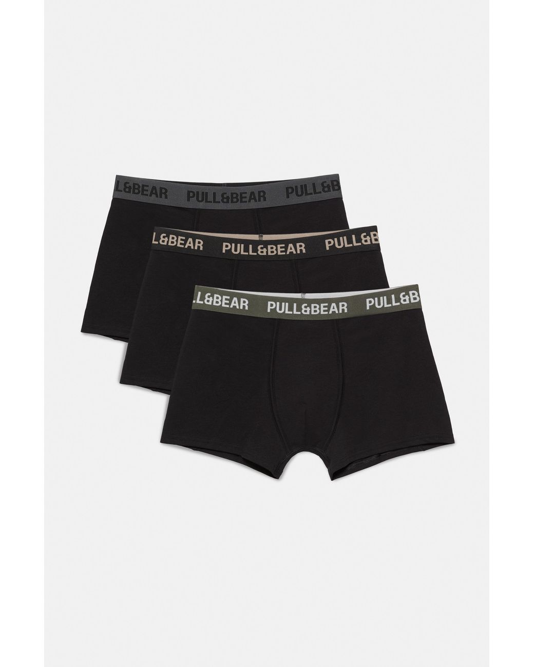 Pull&Bear Black Pack Of 3 Boxers for men