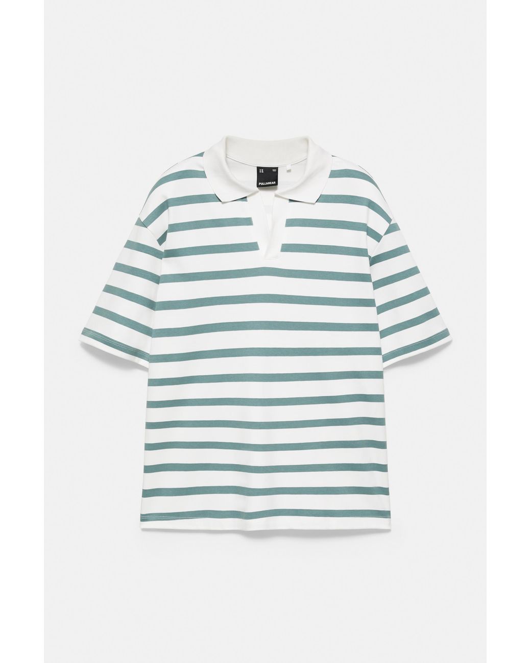 Pull&Bear Green Short Sleeve Interlock Polo Shirt for men