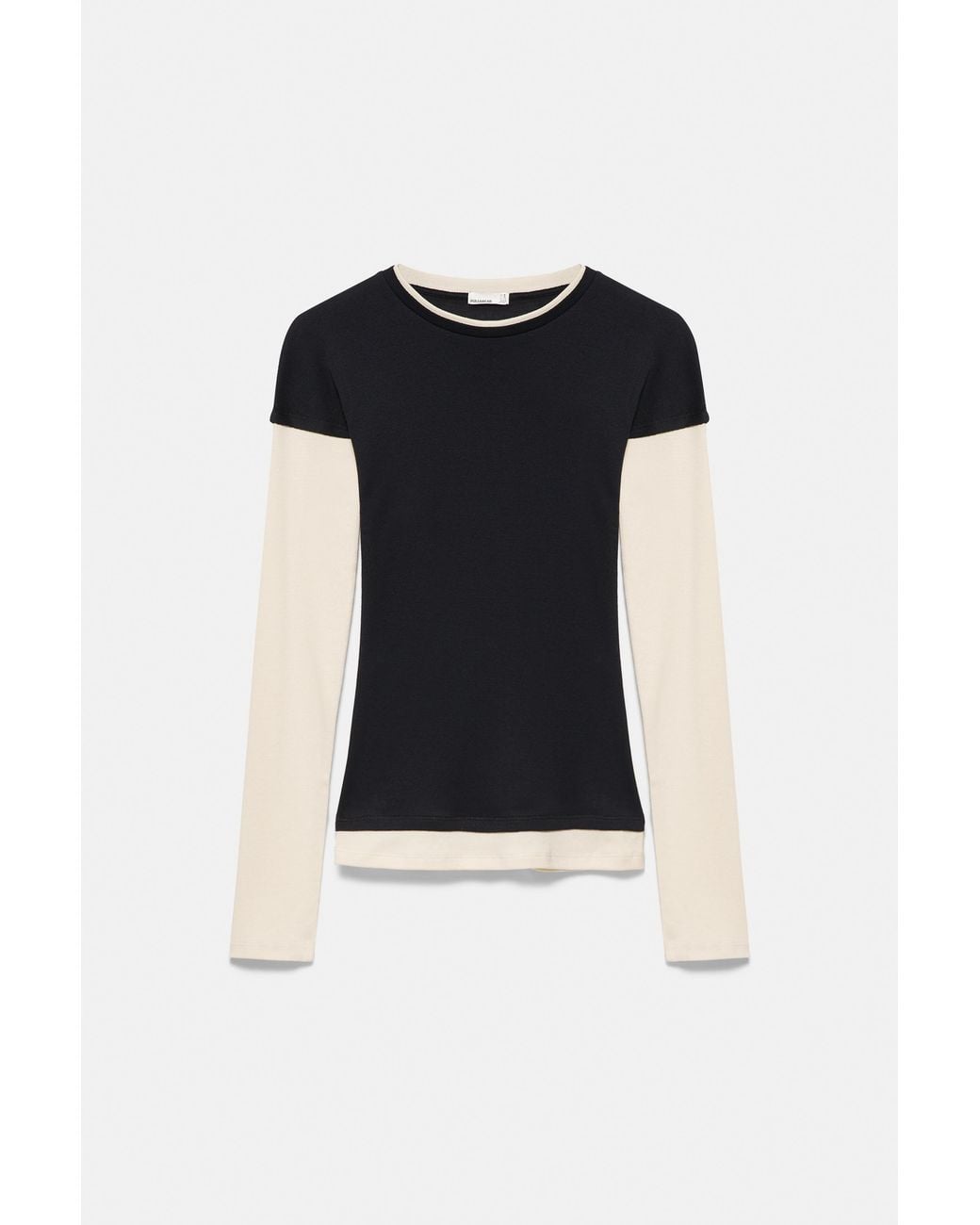Pull&Bear Black Double-Sleeve T-Shirt