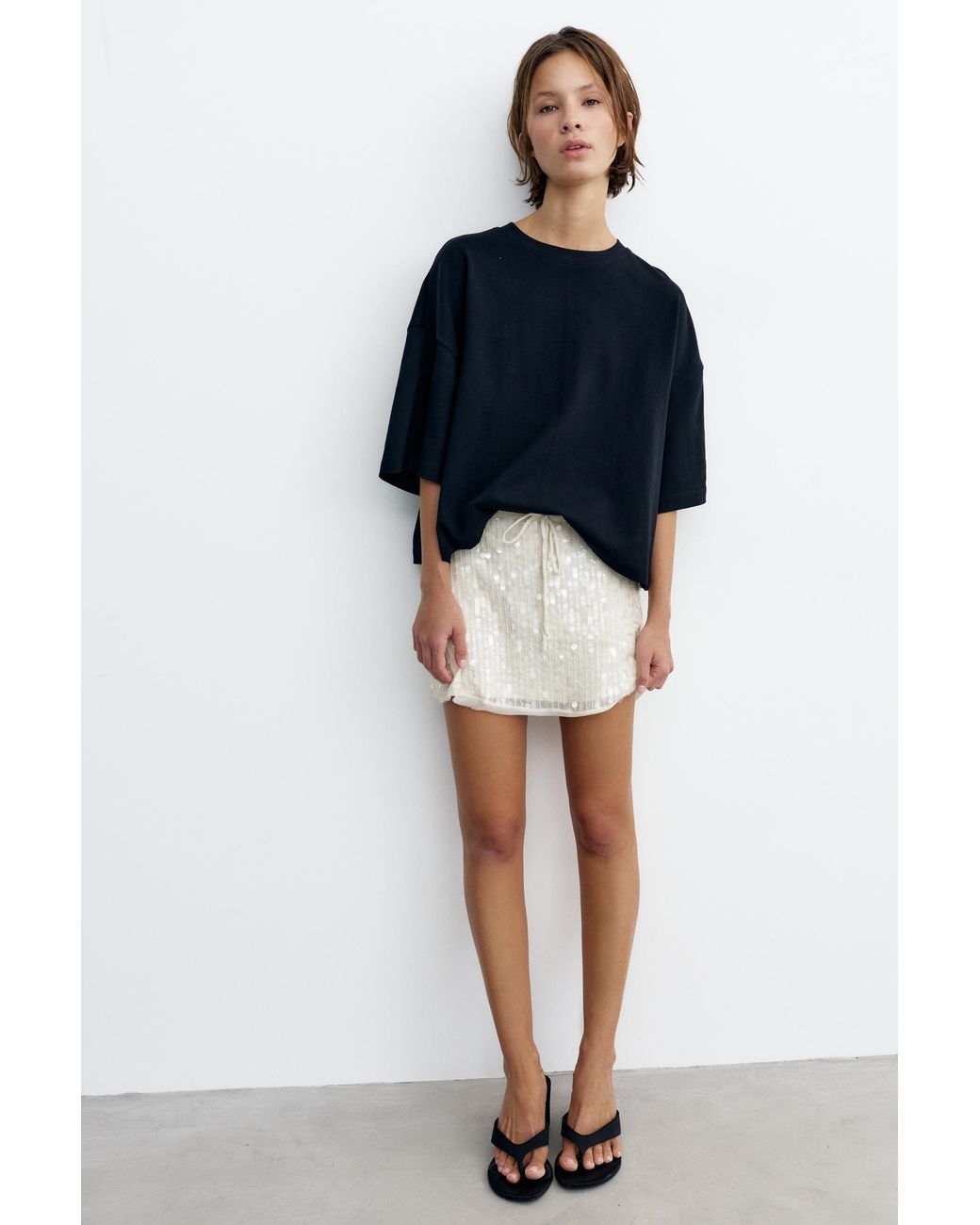 Pull&Bear Blue Sequin Mini Skirt