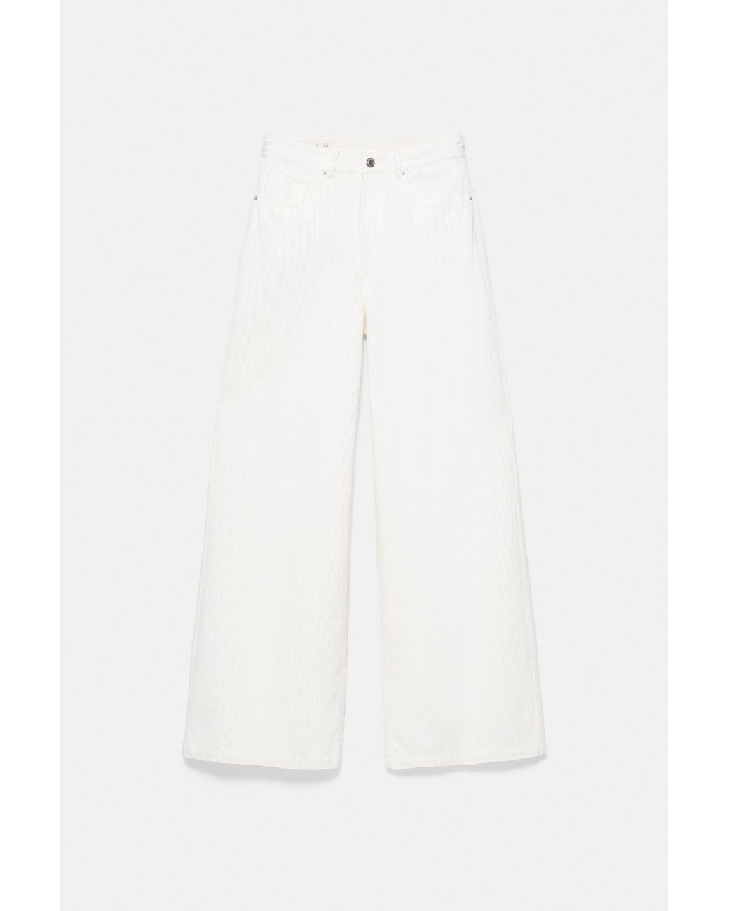 Pull&Bear Gray Corduroy Wide-Leg Jeans