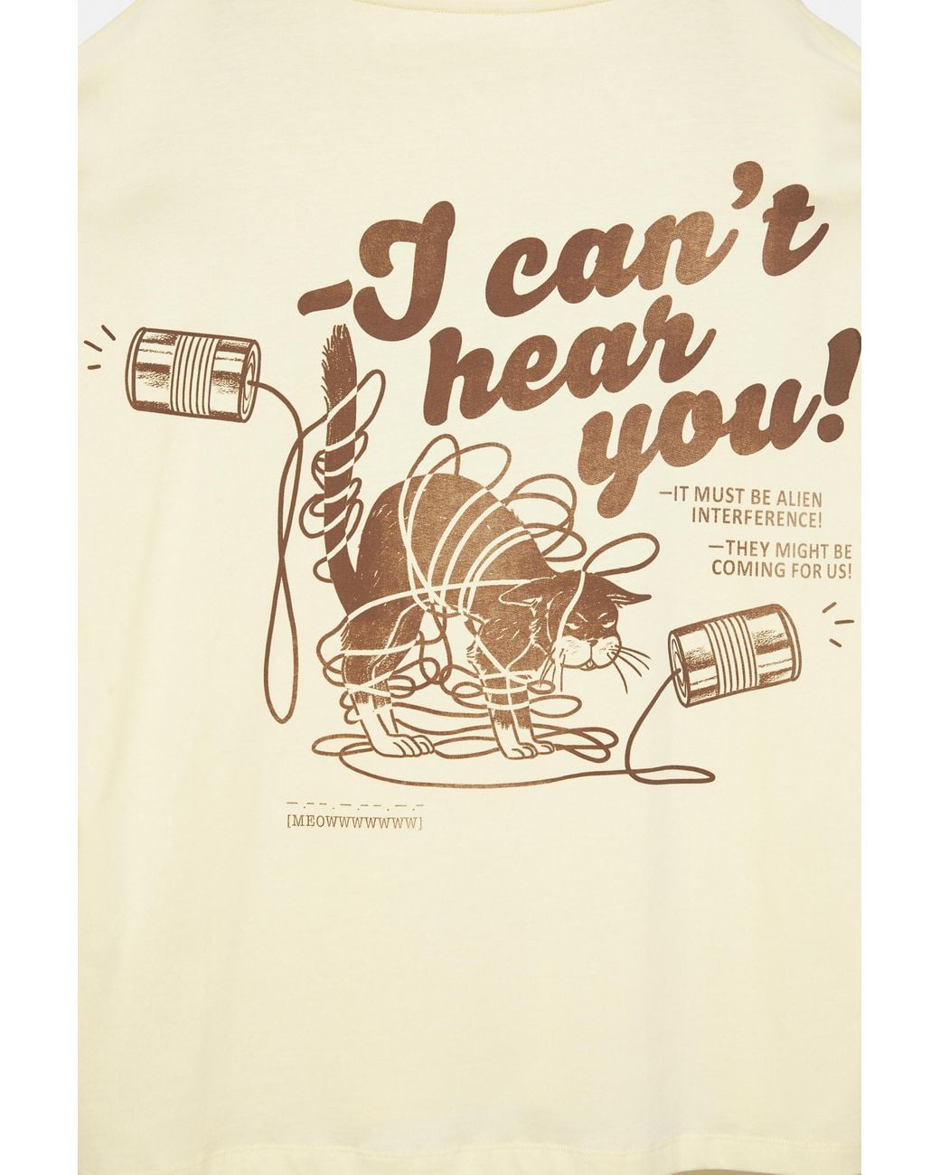 Pull&Bear Gray Oversize Cat Graphic T-Shirt