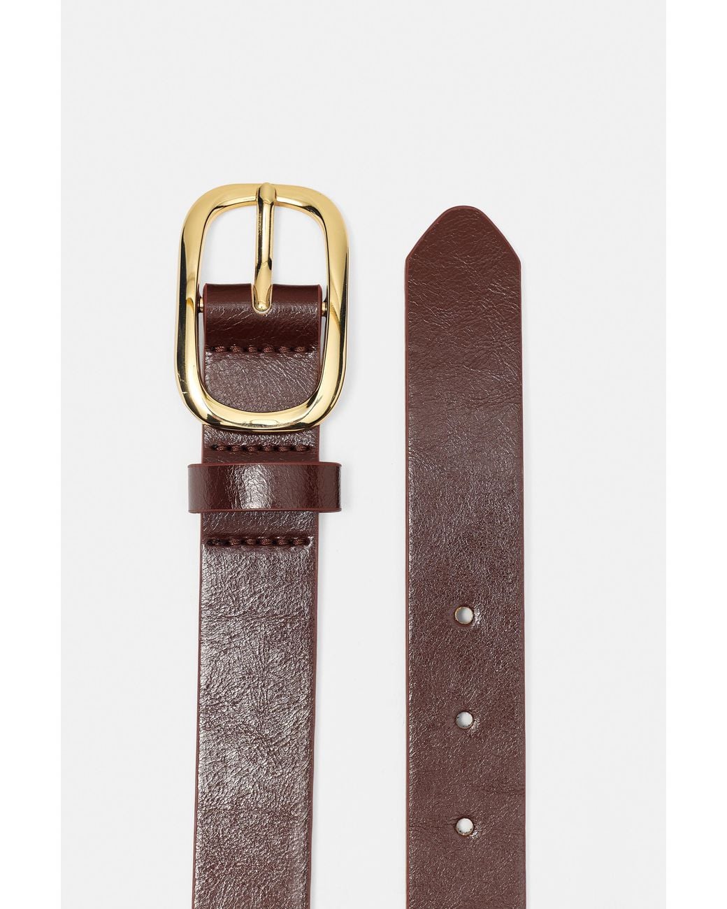 Pull&Bear White Belt With Slim Buckle