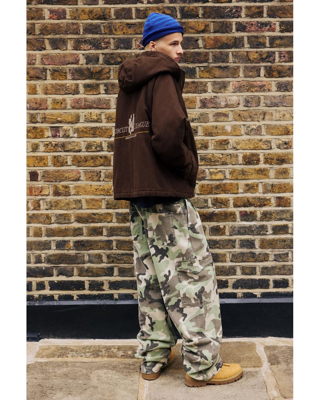 Pull&Bear Brown Jacket With Hood And Fireman Clasp for men