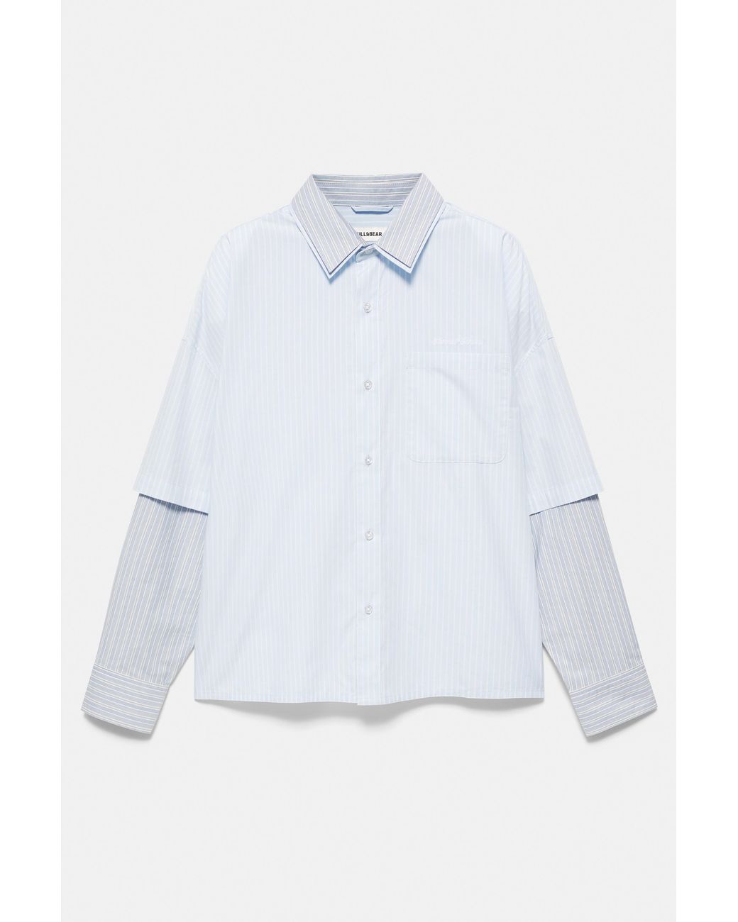 Chemise Rayée Double Manches Pull&Bear pour homme en coloris Blue