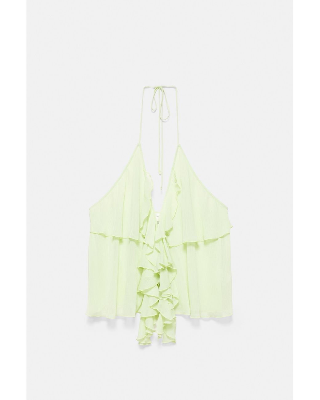 Top Halter Con Volant di Pull&Bear in White