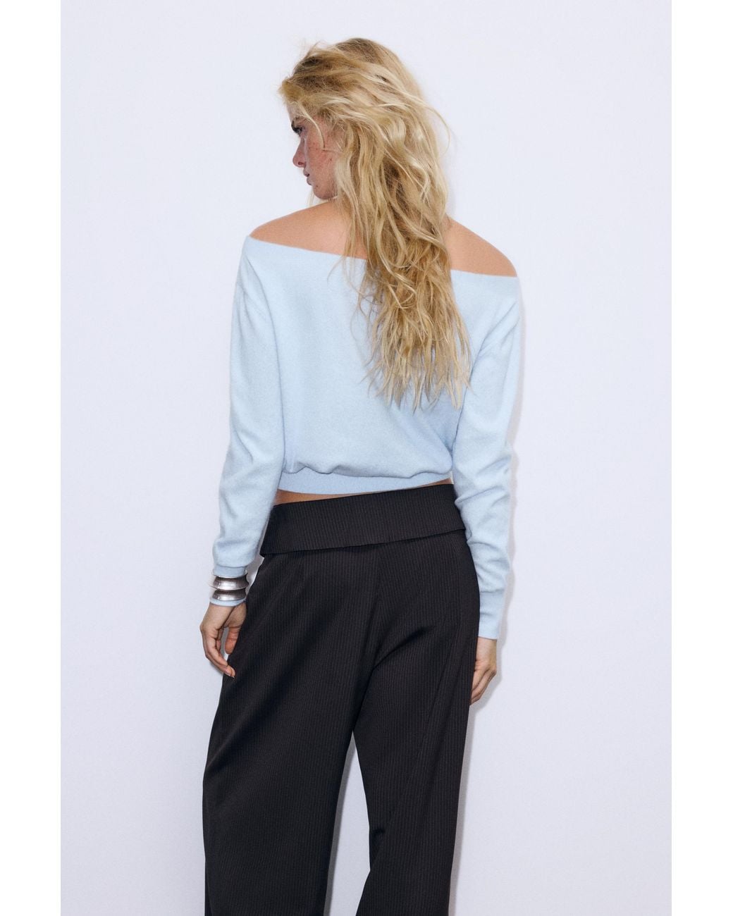 Pull&Bear White Boat-Neck Jumper