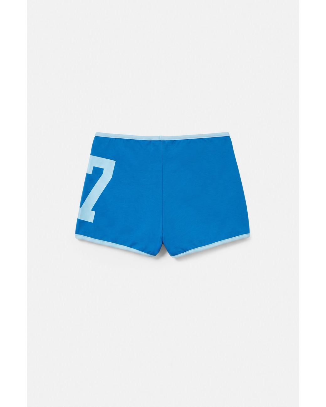 Pull&Bear Blue Argentina Graphic Ribbed Mini Shorts