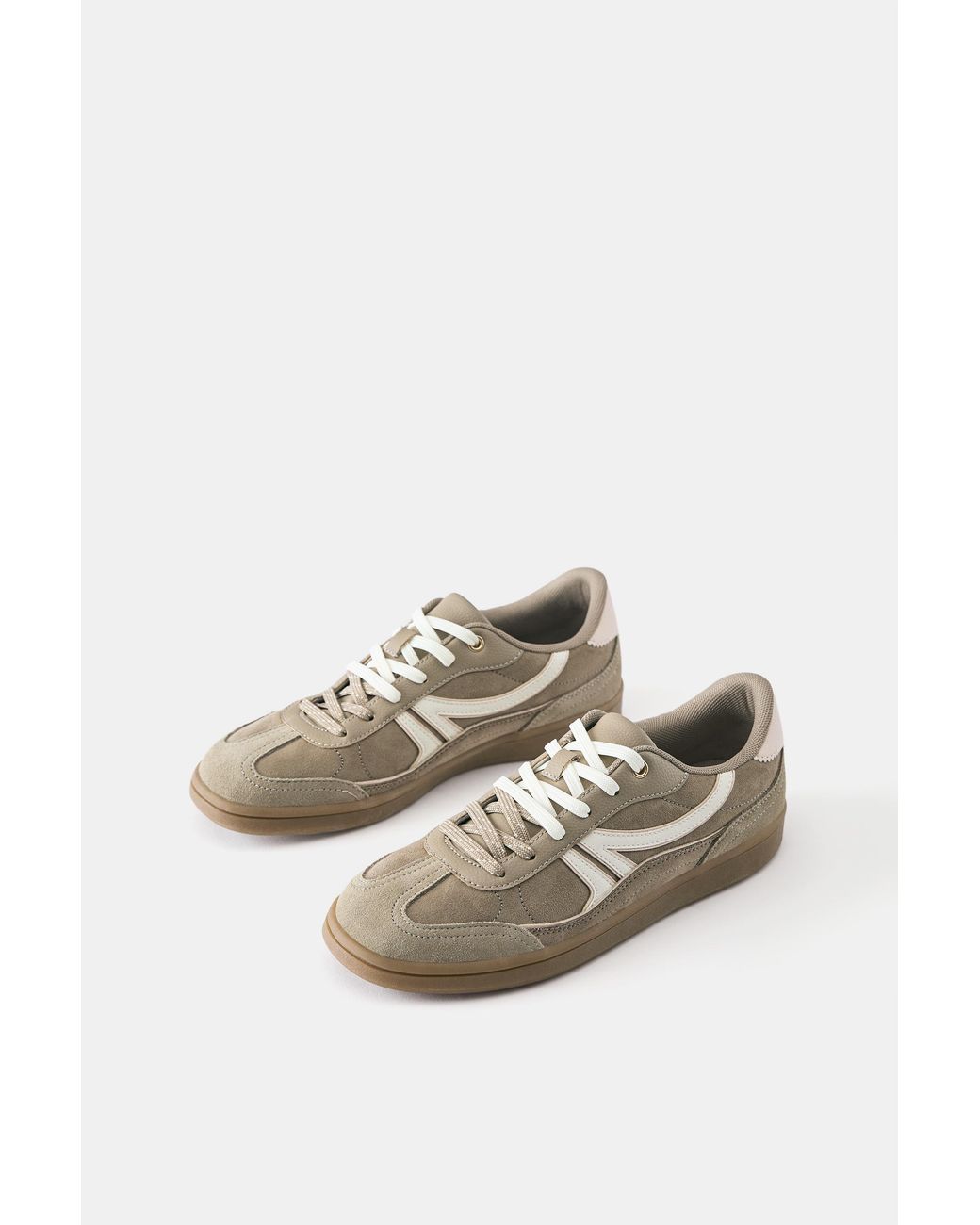 Pull&Bear Brown Lace-Up Retro Trainers