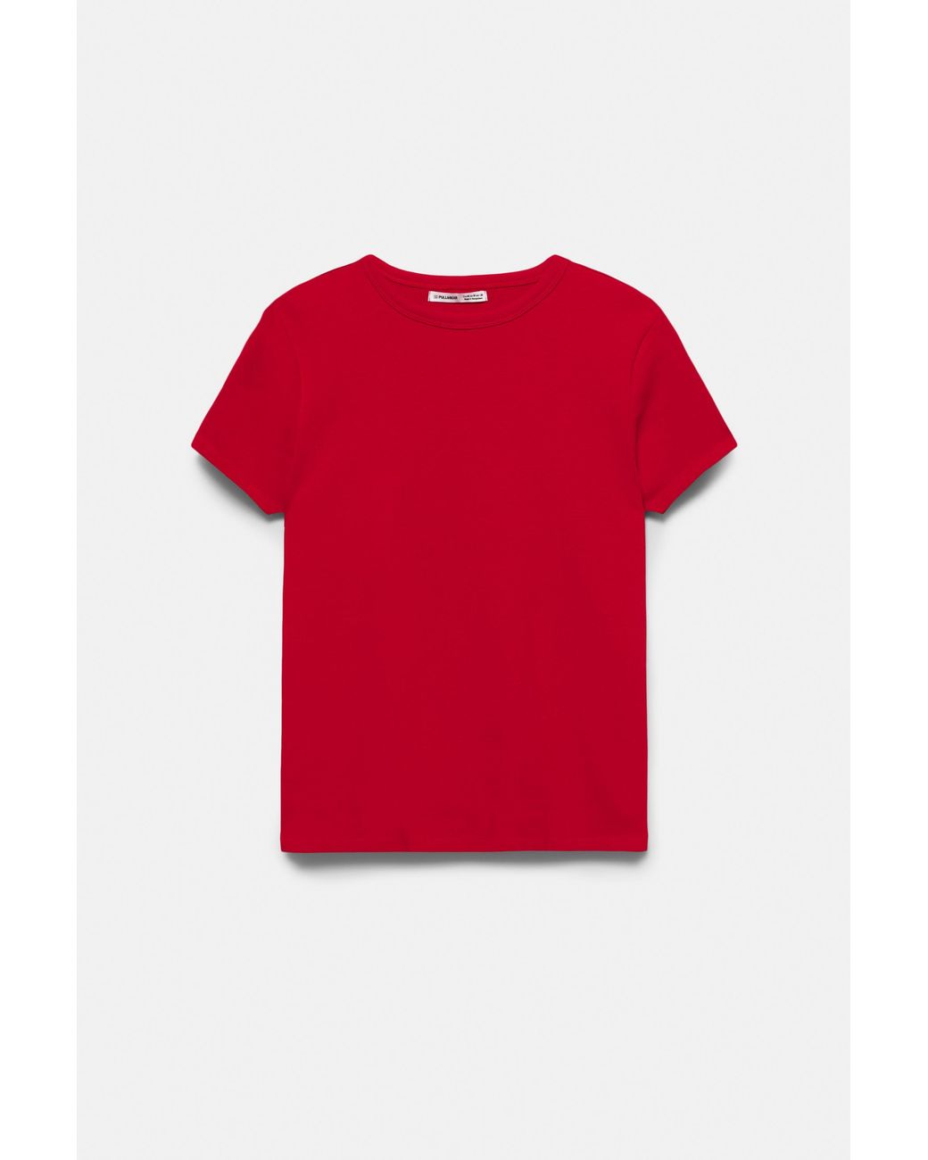 Pull&Bear Red Fitted Short Sleeve T-Shirt