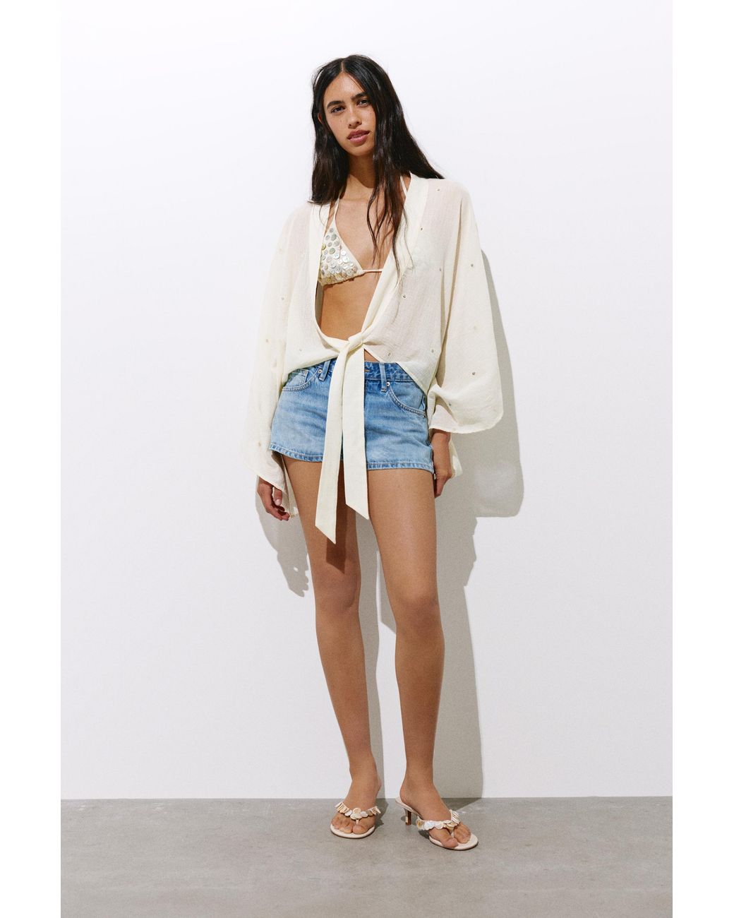 Pull&Bear Kimono Met Spiegels in het Black