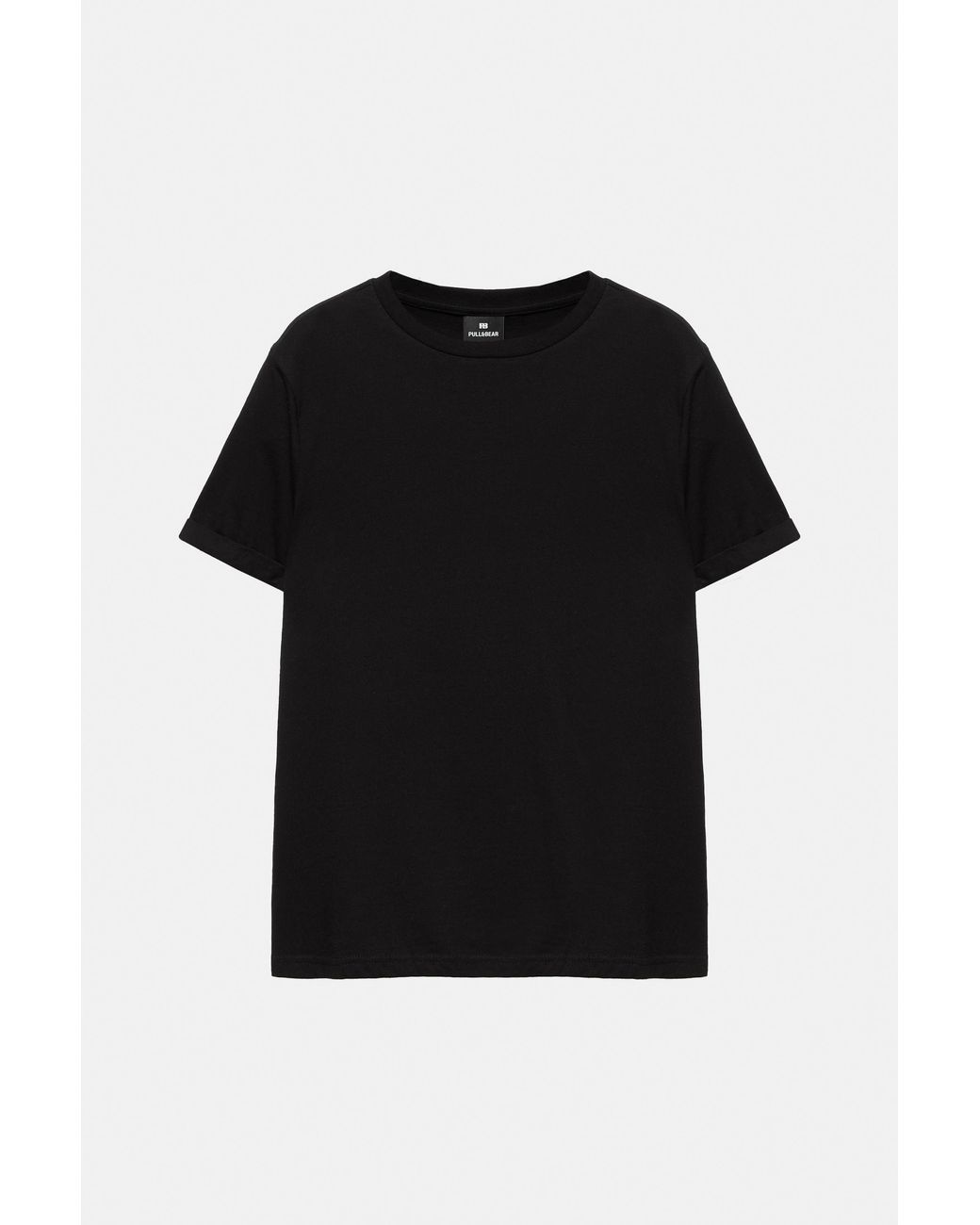 Pull&Bear Black Muscle Fit T-Shirt for men