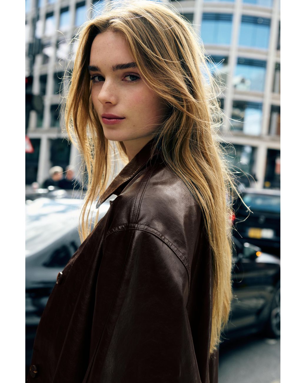 Pull&Bear Black Long Leather Effect Trench Coat