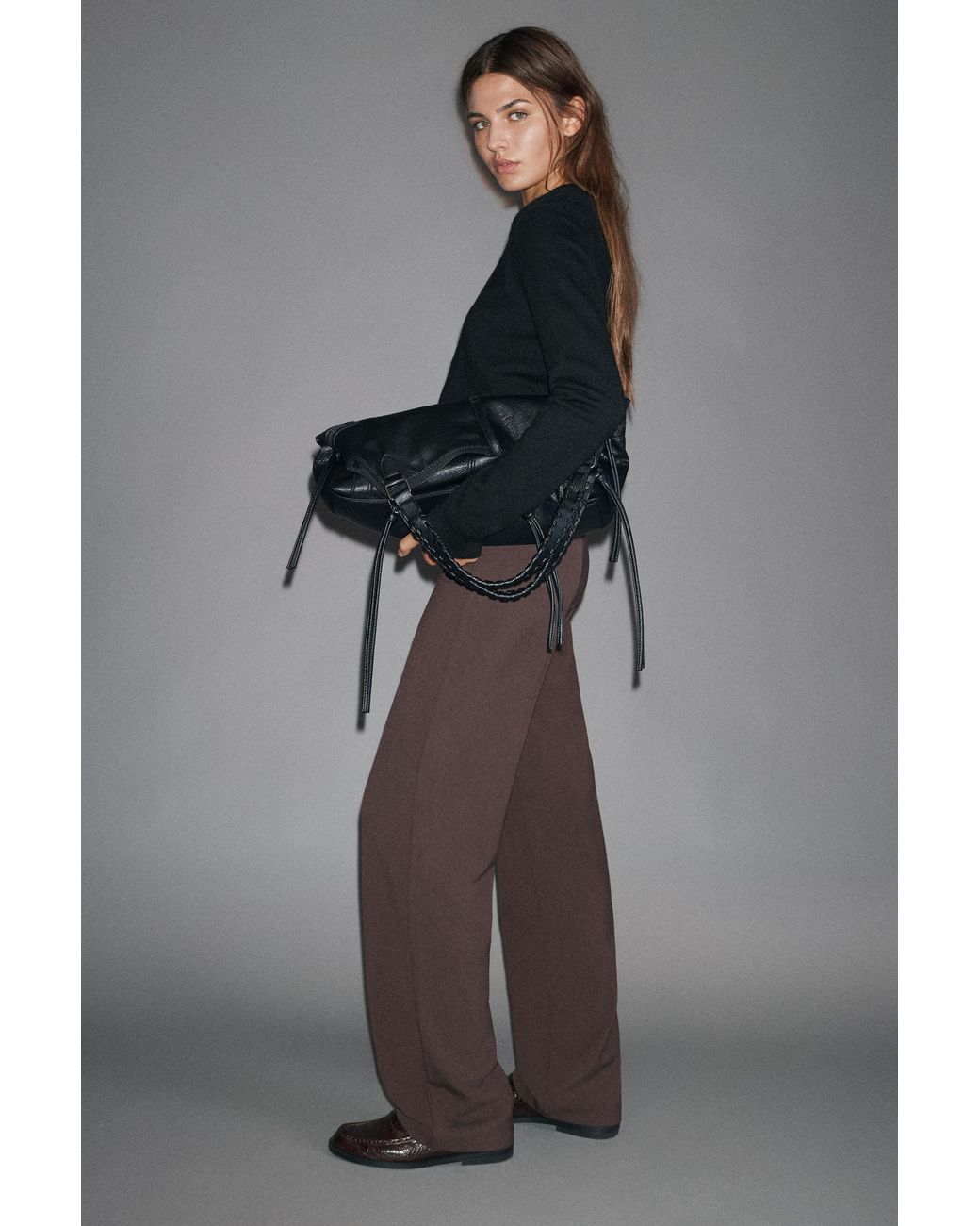 Pull&Bear Brown Full Length Smart Trousers