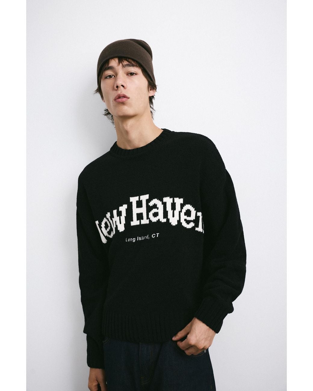 Pull&Bear Basic Beanie in het Brown voor heren